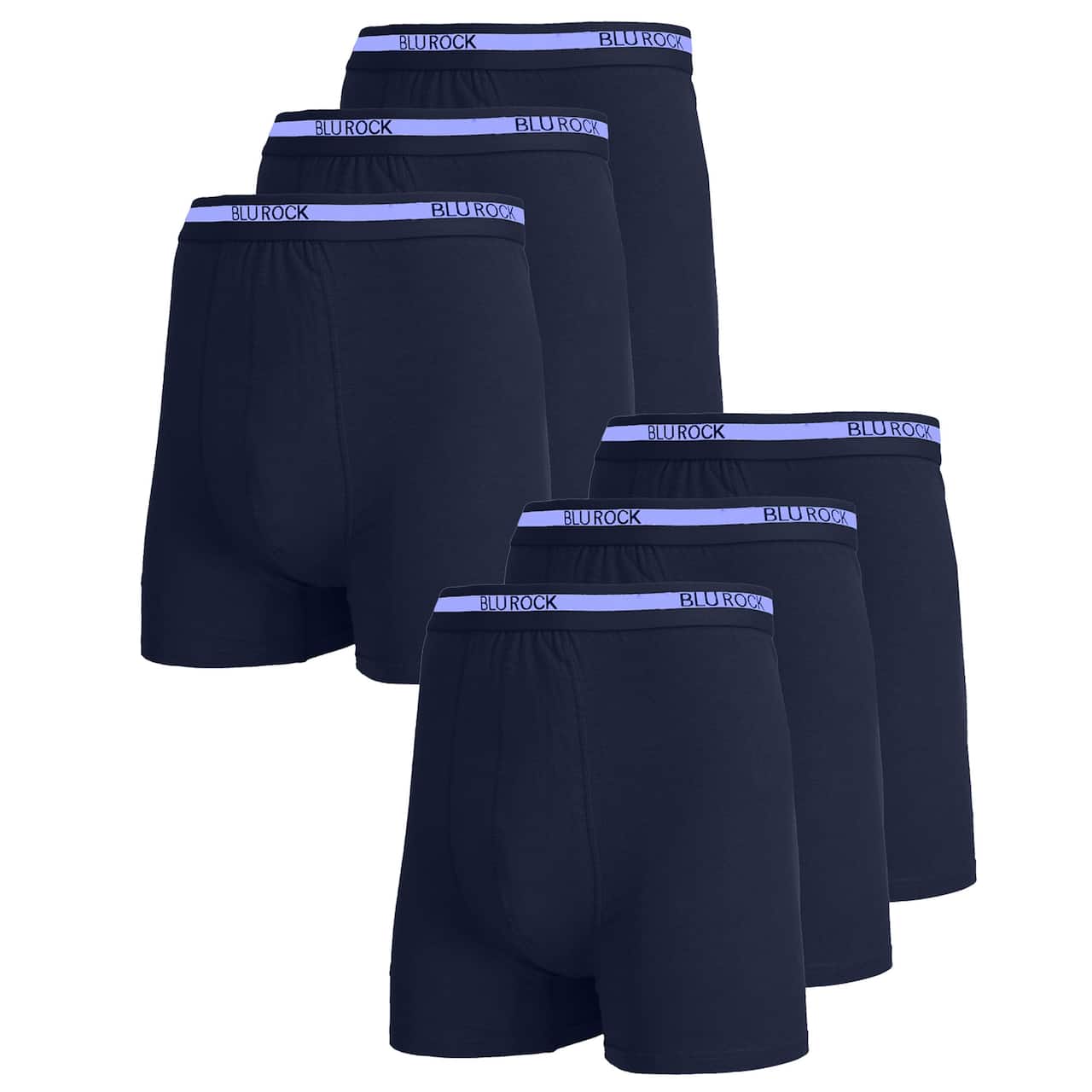 Galaxy by Harvic Men's Stretch Cotton Boxer Briefs 6 Pack